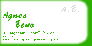 agnes beno business card